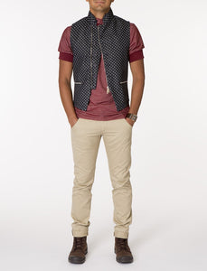 SATURN Denim Jacquard Polka Dot Vest