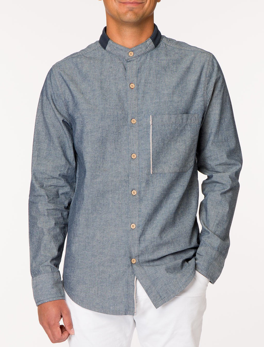 HUX Selvage Hem Denim Shirt