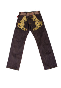 Year Of Double Waist Vines Denim Jeans